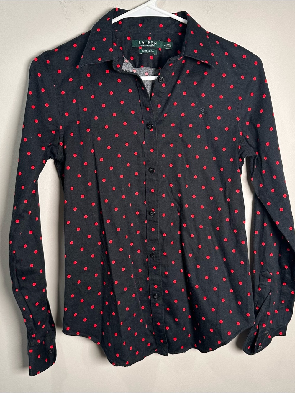 Ralph Lauren Black Shirt with Red Polka Dots